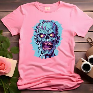 Scary Zombie Horror Tee - Undead Living Dead Graphic Tshirt for Halloween - Perfect Gift for Zombie Lovers and Fanatics - Creepy Zombie Tee