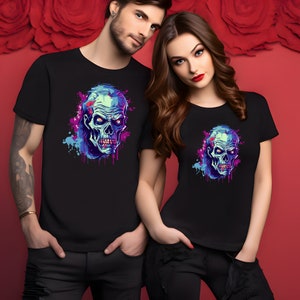 Vibrant Undead Horror Zombie Tee - Ideal Gift for Fans of Horror and Zombies - Spooky and Stylish Halloween Clothing - Zombie Lover Gift