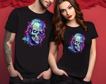 Vibrant Undead Horror Zombie Tee - Ideal Gift for Fans of Horror and Zombies - Spooky and Stylish Halloween Clothing - Zombie Lover Gift