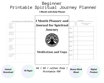 1 Month Spirituality Planner for Beginners (Yoga, Meditation, Mindfulness)