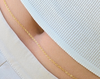 Chaîne de ventre remplie d'or 18 carats : bijoux de corps imperméables en acier inoxydable
