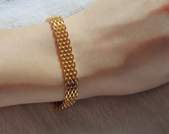 Gold Filled Mesh Bracelet, Stainless Steel Bismarck Chain