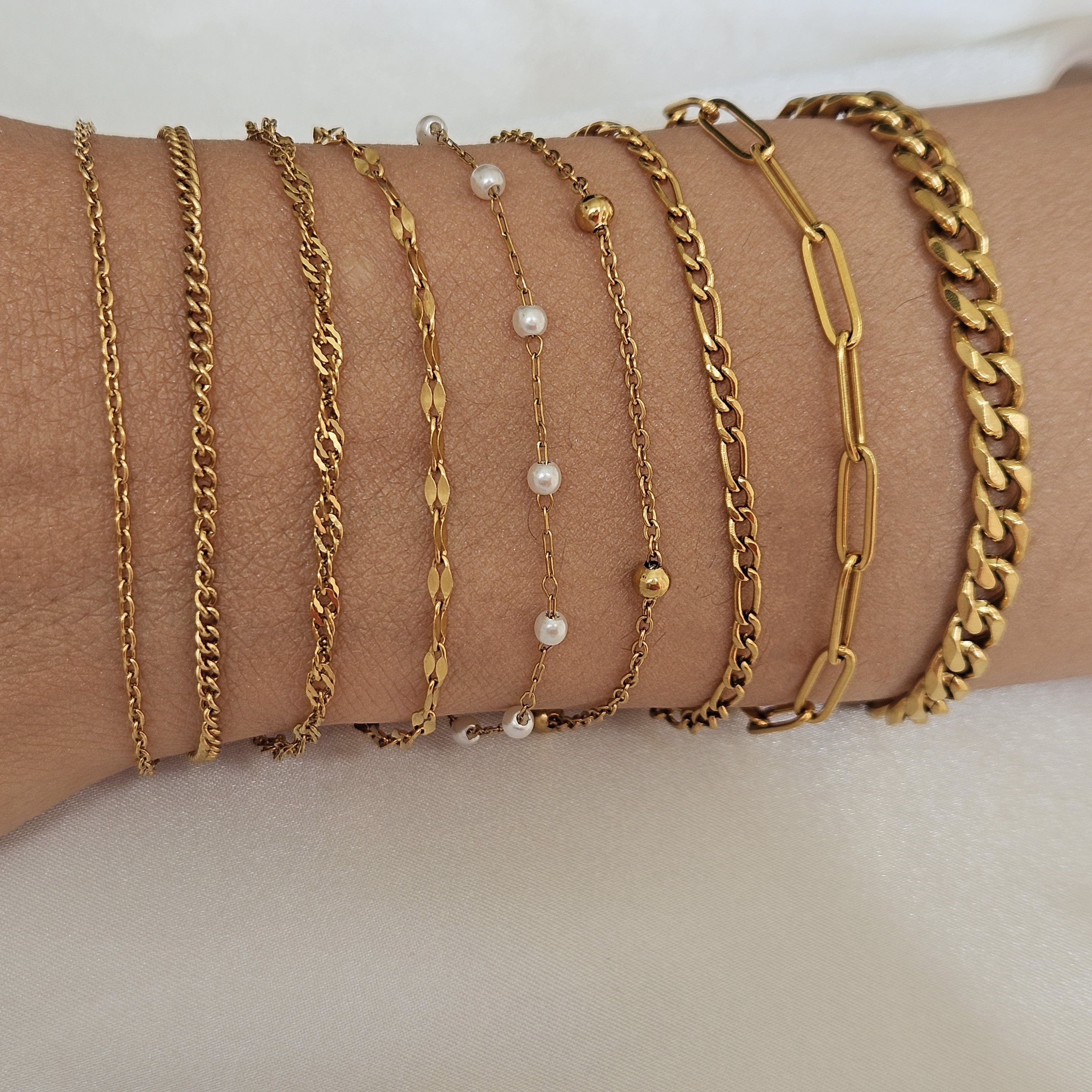Gold Bracelets For Women Non Tarnish Women's 18K Gold Plated
