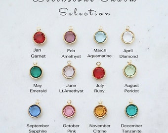 18K Gold Filled Birthstone Pendant: Round Zircon Charm, Handmade in USA