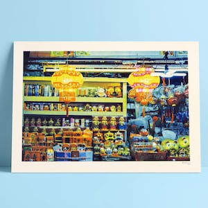 バンコクチャイナタウンストール A3フィルム写真リソプリント