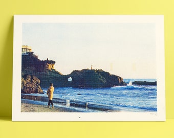 A3 - Film-Fotografie Risoprint - Motiv: Laguna Beach Sonnenuntergang in Kalifornien - Harman Phoenix Film - 30x43 cm - Handmade Wallprint