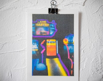 A6 Film-Photography Risoprint - Motive: Neon Arcades in Ubon, Thailand - Fujifilm Color 100