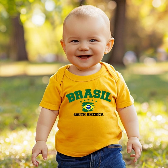 Brazil Flag Yellow Text T-Shirt Brazil Flag Yellow Text T-Shirt