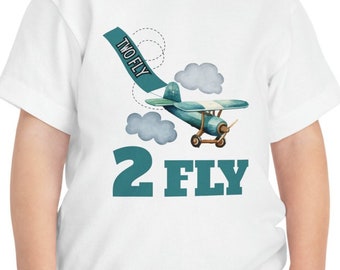 Personalisiertes zwei fliegendes Flugzeug-Geburtstags-Shirt, Flugzeug-Thema-Geburtstag, Kleinkind-Geburtstags-Hemd, Geburtstagsgeschenk, kundenspezifisches zwei fliegendes Geburtstags-Hemd