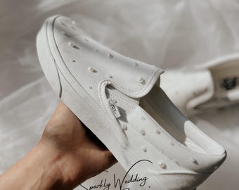 Bridal Wedding Vans Sneakers-Custom Shoes with Name & Date