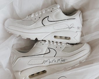 Nike Grooms Wedding Sneakers white and black Air Max 90