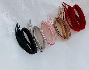 Wedding Satin 120- 140cm shoelaces- Bridal Ribbon silklaces, Ivory White Pale Pink Choices