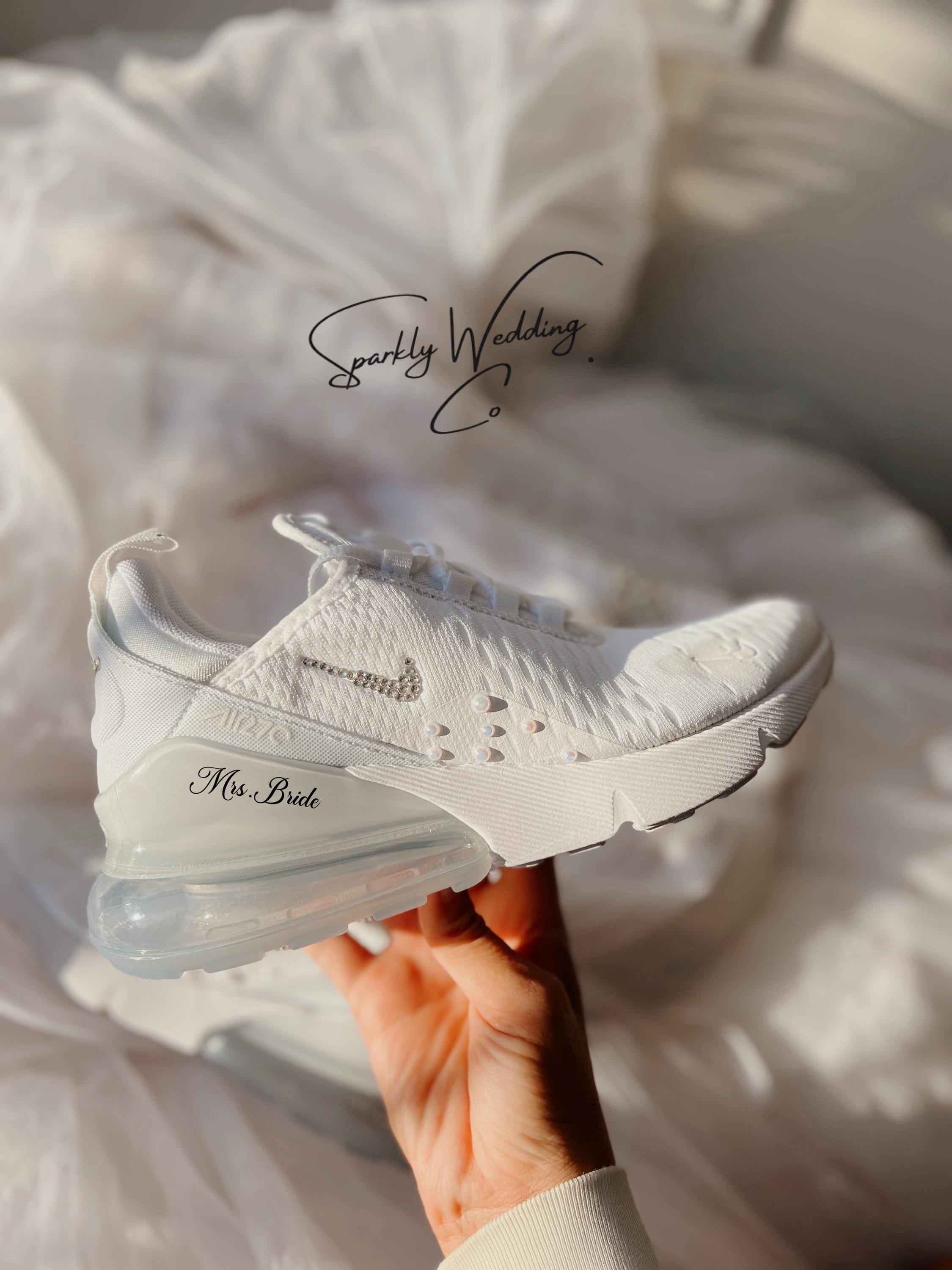 Sapatilhas Air Max 270 para noivas, tênis personalizados para