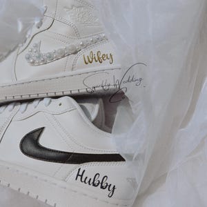 Wedding Sneaker Custom Nike Air Jordan for Bride and Groom, Wifey and Hubby Personalized Couple Gifts, MR & MRS Wedding Shoes