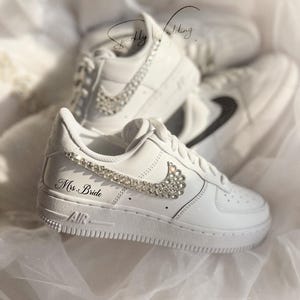 Nike Rhinestone Wedding Sneakers,Air force 1 wedding bride sneakers,Custom Wedding Sneakers for Bride,Wedding Bridal Sneaker Personalized