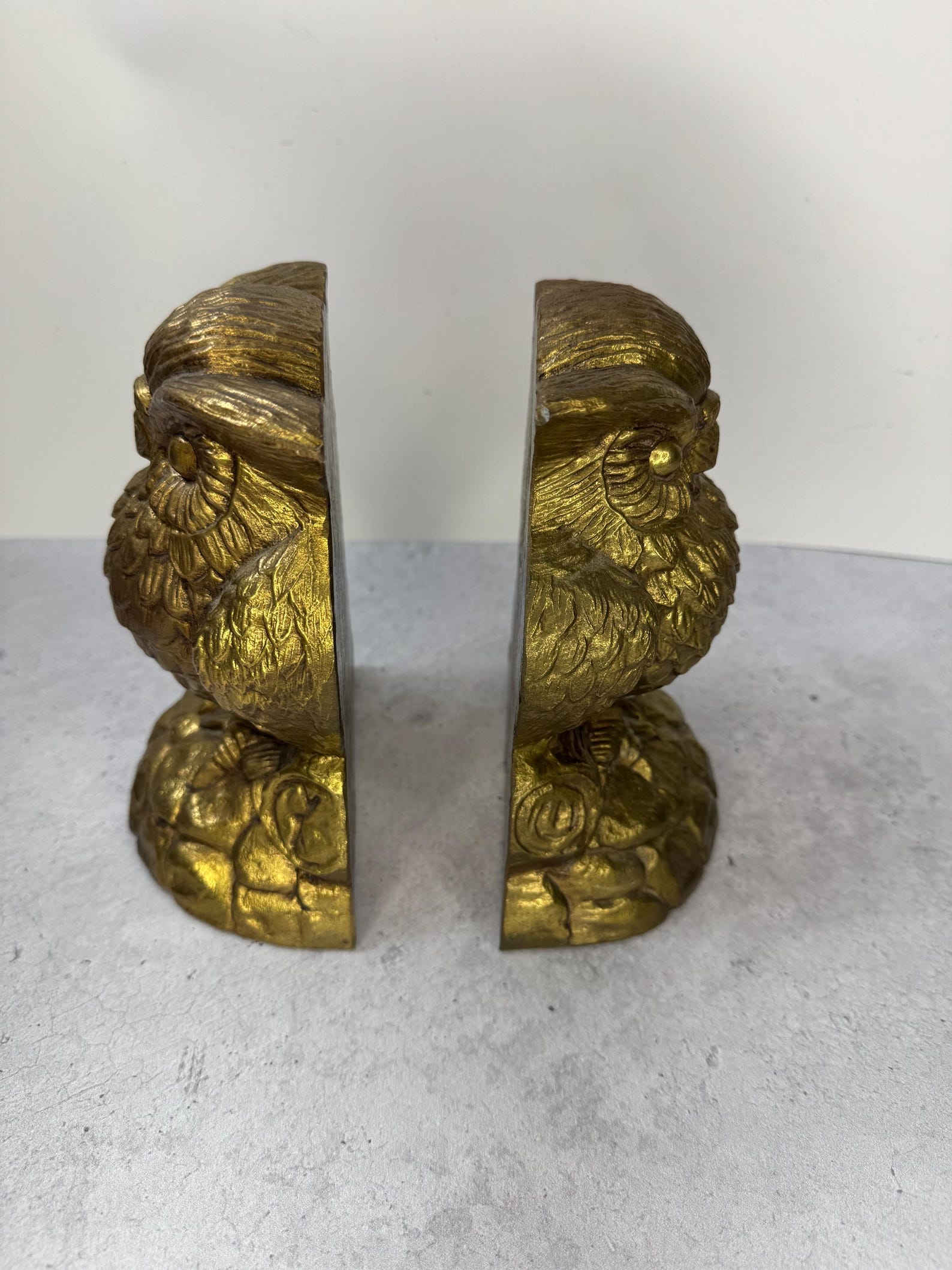 Vintage Pair of Brass Owl Bookends 6.5inches MCM Etsy