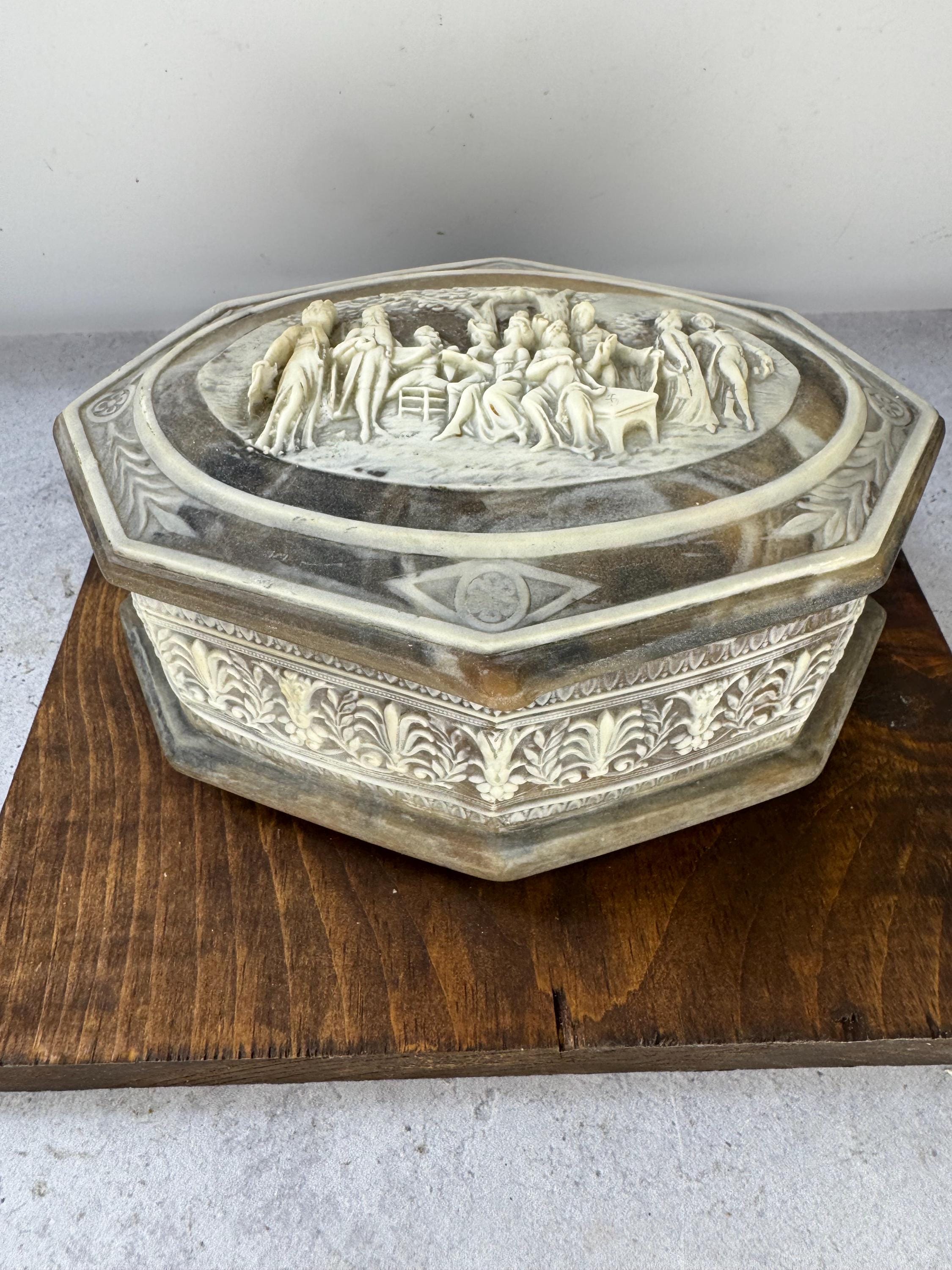 Genuine Incolay Stone Jewelry Box - Etsy