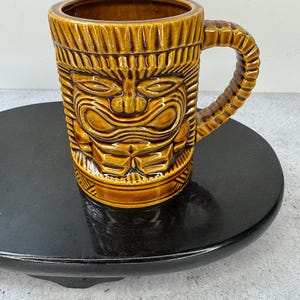 Vintage Orchids Hawaii Tiki man head mug made in Japan