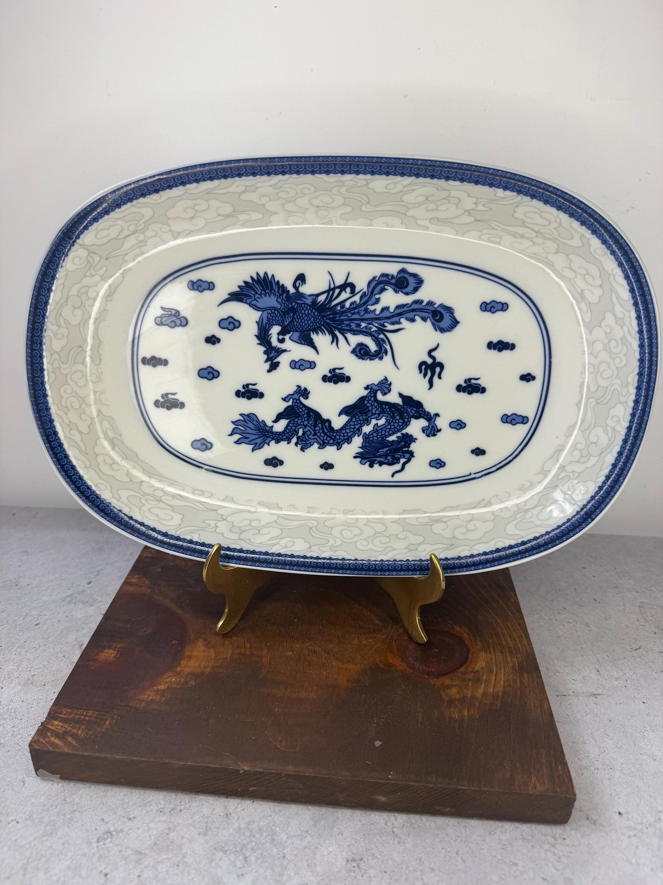 Vintage Blue Dragon Asian Plates - Etsy