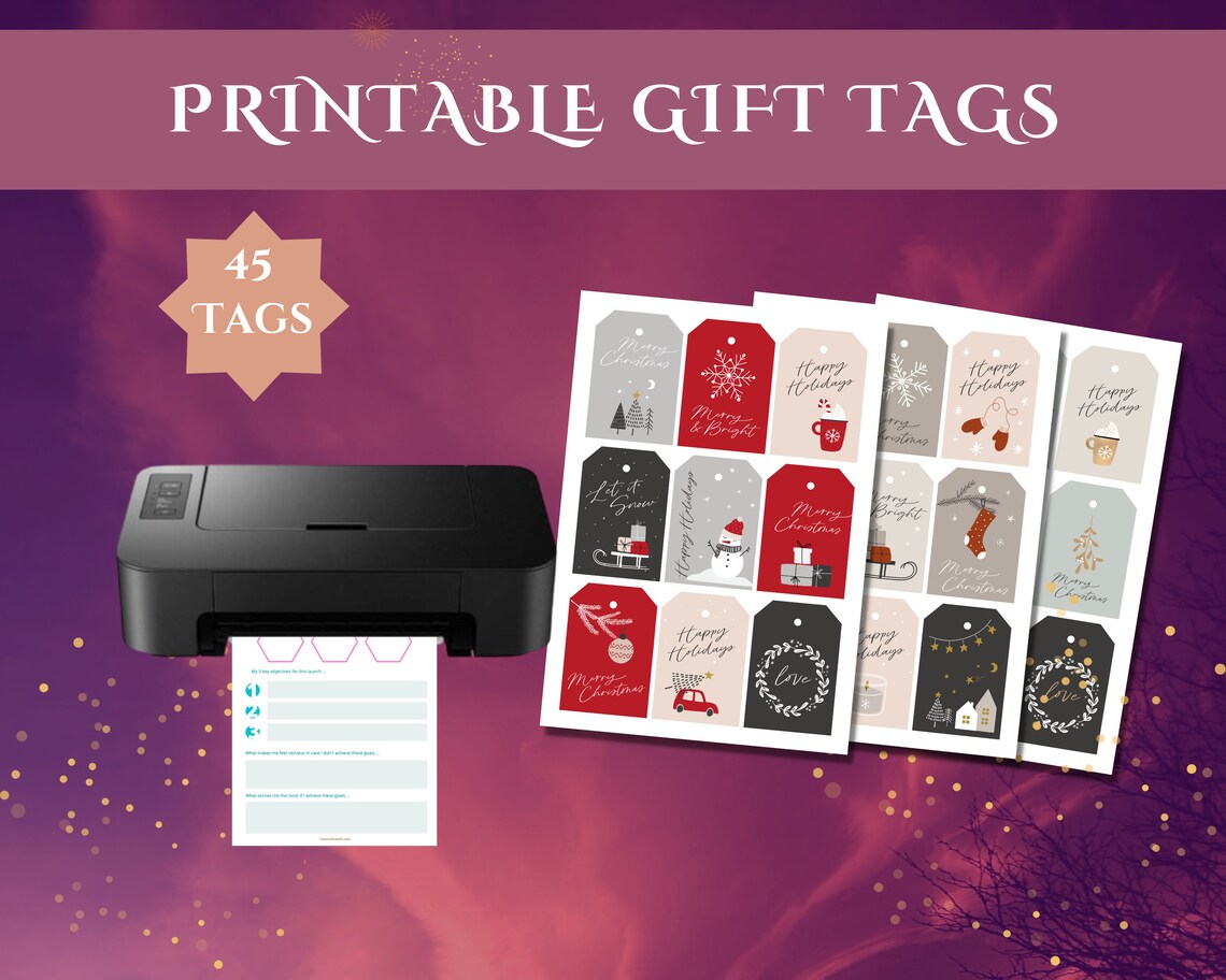 Festive Christmas Gift Tags - Printable Holiday Present Labels ...