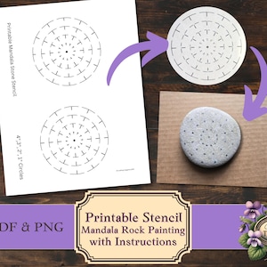 Mandala-rotsschilderingstencil – afdrukbare, herbruikbare dot Art-sjabloon voor beginners (pdf)