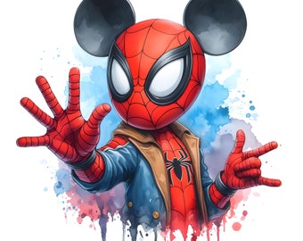 Mickey-Spiderman PNG for 20oz Tumbler | 20oz Tumbler Wrap | Cartoon Tumbler Wrap | 20 oz Tumbler Png Sublimation Design