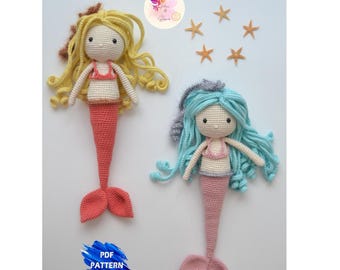 Handgefertigte Meerjungfrau Puppen Amigurumi Puppen PDF PATTERN