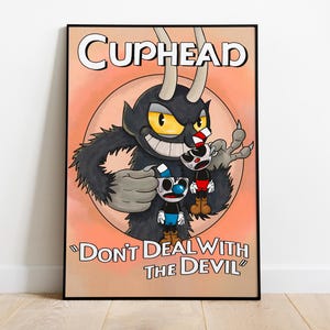 Cuphead Poster Print | Gaming Poster | Room Decor | Wall Decor | Gaming Decor| Gaming Gifts | Video Game Poster |  Video Game Print