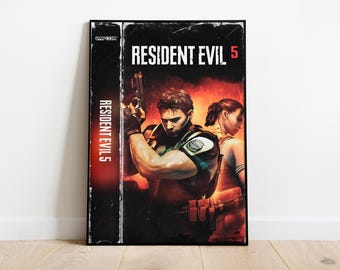 Póster de Resident Evil 5 / Póster de videojuegos / Decoración de habitaciones / Decoración de paredes / Decoración de videojuegos / Regalos de videojuegos / Póster de videojuegos / Impresión de videojuegos