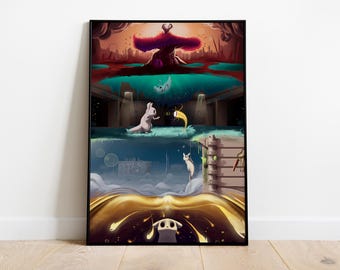 Rain World Poster Print | Gaming Poster | Room Decor | Wall Decor | Gaming Decor| Gaming Gifts | Video Game Poster | Video Game Print