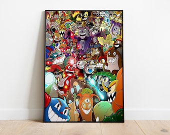 Cuphead Poster Print | Gaming Poster | Room Decor | Wall Decor | Gaming Decor| Gaming Gifts | Video Game Poster |  Video Game Print