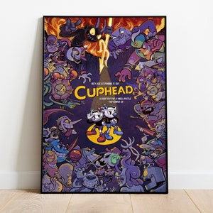 Cuphead Poster Print | Gaming Poster | Room Decor | Wall Decor | Gaming Decor| Gaming Gifts | Video Game Poster |  Video Game Print