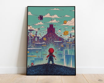 Mario Poster Print | Gaming Poster | Room Decor | Wall Decor | Gaming Decor| Gaming Gifts | Video Game Poster | Video Game Print