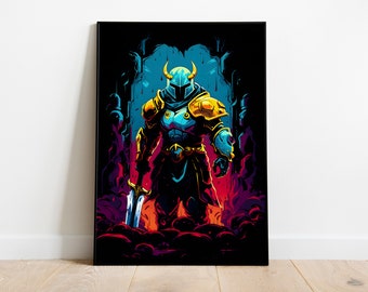 Shovel Knight Poster Print | Gaming Poster | Room Decor | Wall Decor | Gaming Decor | Gaming Gifts | Video Game Poster | Video Game Print