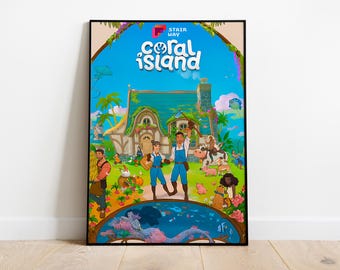Coral Island Poster Print | Gaming Poster | Room Decor | Wall Decor | Gaming Decor| Gaming Gifts | Video Game Poster | Video Game Print