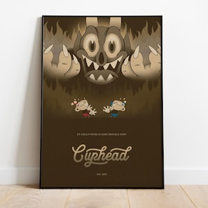 Cuphead Poster Print | Gaming Poster | Room Decor | Wall Decor | Gaming Decor| Gaming Gifts | Video Game Poster |  Video Game Print