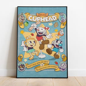 Cuphead Poster Print | Gaming Poster | Room Decor | Wall Decor | Gaming Decor| Gaming Gifts | Video Game Poster |  Video Game Print