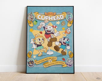 Cuphead Poster Print | Gaming Poster | Room Decor | Wall Decor | Gaming Decor| Gaming Gifts | Video Game Poster |  Video Game Print