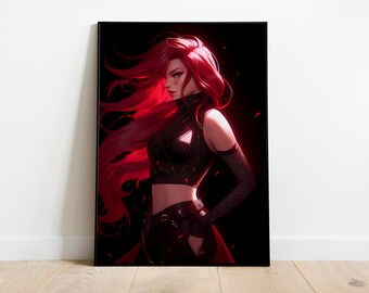 Katarina Poster Print | Gaming Poster | Room Decor | Wall Decor | Gaming Decor| Gaming Gifts | Video Game Poster | Video Game Print