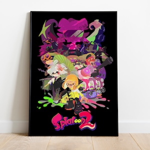 Splatoon 2 Poster Print | Gaming Poster | Room Decor | Wall Decor | Gaming Decor | Gaming Gifts | Video Game Poster | Video Game Print