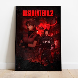 Resident Evil 2 Poster Print | Gaming Poster | Room Decor | Wall Decor | Gaming Decor| Gaming Gifts | Video Game Poster | Video Game Print