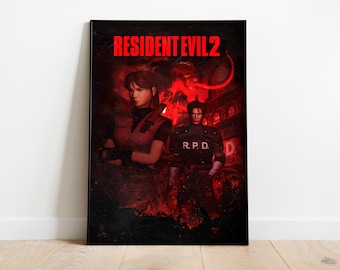 Póster de Resident Evil 2 / Póster de videojuegos / Decoración de habitaciones / Decoración de paredes / Decoración de videojuegos / Regalos de videojuegos / Póster de videojuegos / Impresión de videojuegos