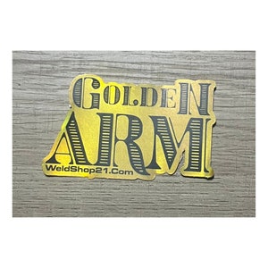 Goldern Arm sticker gold holographic sticker for hardhat gift for welder gold shiny toolbox sticker gift for tig welder pipe welder stick