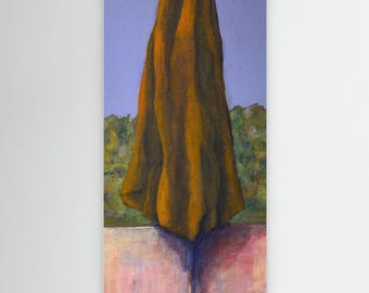Abstract Landscape Wall Art, Contemporary Oil Painting Print, Minimalist Modern Decor, Figurative Canvas Art, Fine Art Gift Parasol Resting