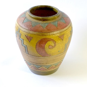 Vintage Portugal The Inca Collection incised Pot by Eduardo