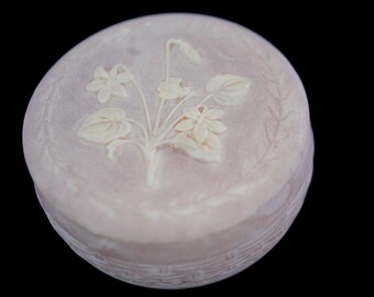 Vintage Lidded Jewellery Box Trinket Treasure Ring Box Genuine Pink Marlestone