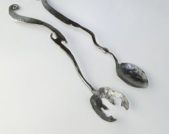 Salad cutlery, stainless steel, forged, unique