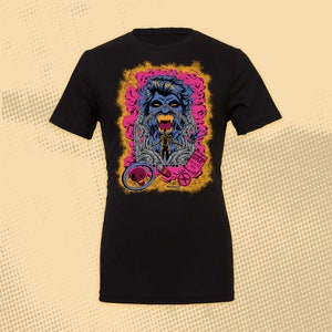 Comfy Black Short Sleeve Graphic T w/Fury & Chrome-Furiosa Inspired-Mad Max Print.  Fun All Ages Gift For Boys/Girls And Back to School.