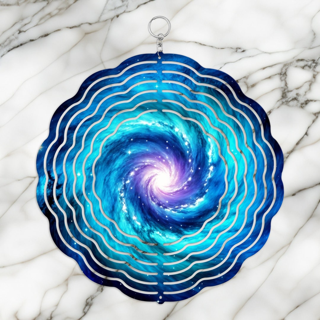 Blue Galaxy Vortex Wind Spinner PNG, Wind Spinner Sublimation Design ...