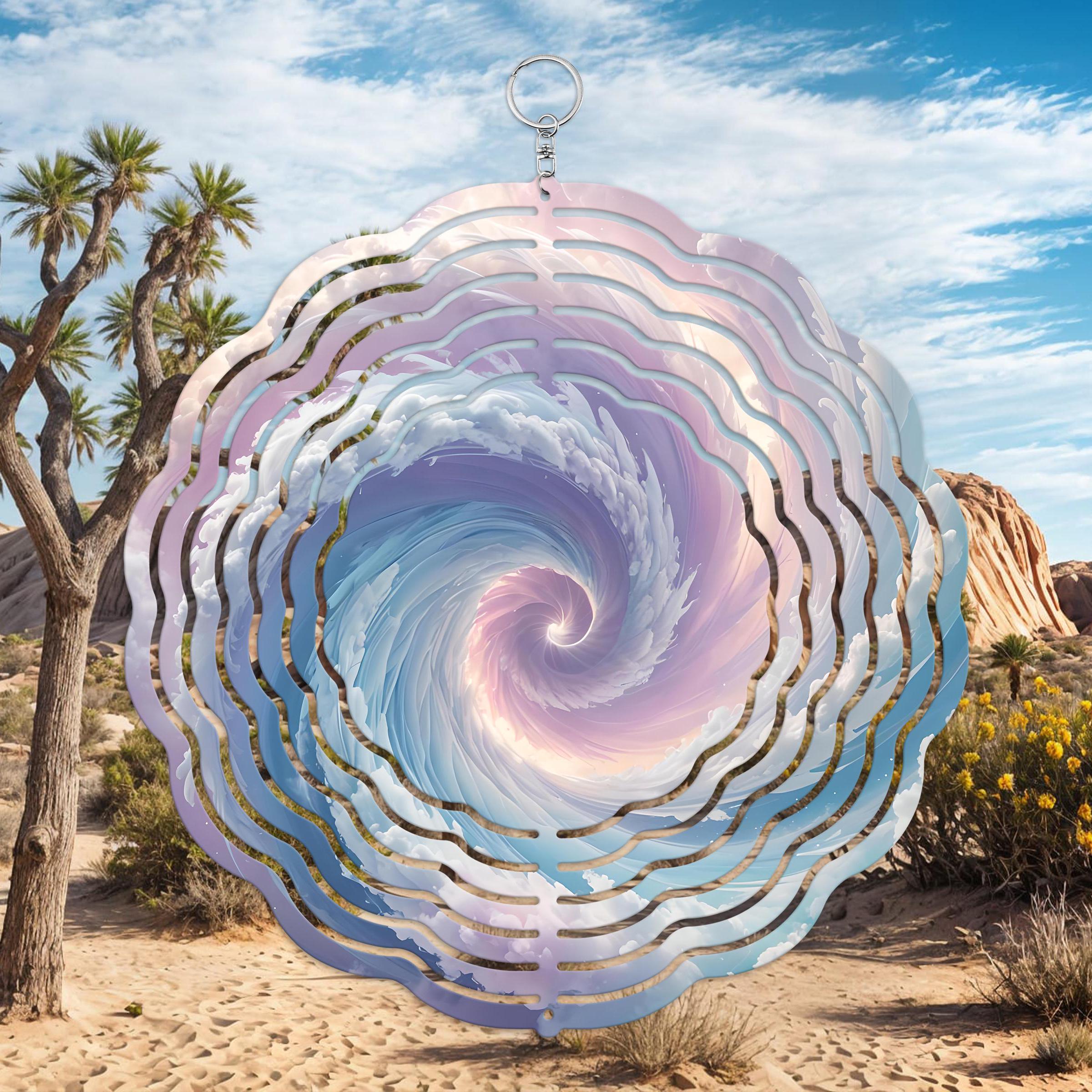 Pastel Cloud Vortex Wind Spinner PNG, Wind Spinner Sublimation Design ...